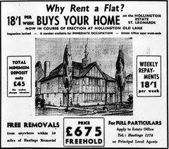 Hollington Estate Advertisement 1937